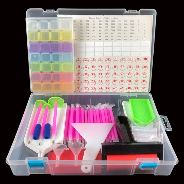 Diamond Paintings, 126/127/128 Piece Diamond Painting Tool And Accessory Kit - Storage Box, Roller, Drill Pen and More