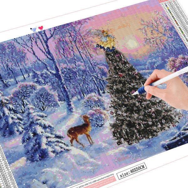 Christmas Diamond Painting 5 Winter Scenes - Full Round/Square Drill Diamonds - Diamond Paintings Store