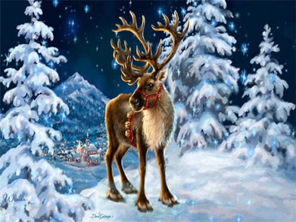 Christmas Diamond Painting 5 Winter Scenes - Full Round/Square Drill Diamonds - Diamond Paintings Store
