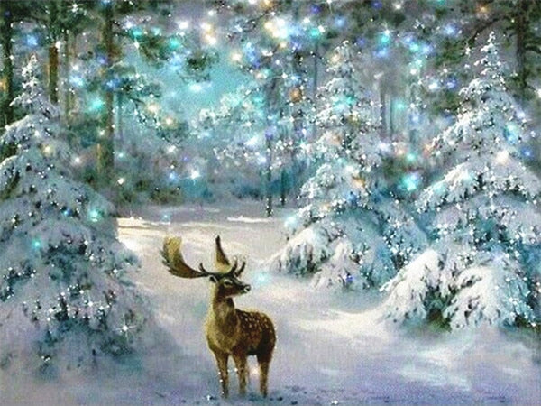 Christmas Diamond Painting Kits, 5d Christmas Tree Elk Full Round