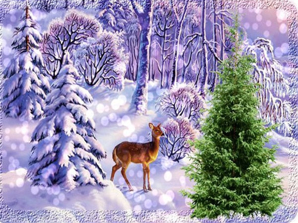 Christmas Diamond Painting 5 Winter Scenes - Full Round/Square Drill Diamonds - Diamond Paintings Store