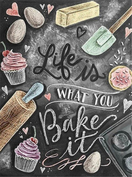 Creative Cupcake Black Board Message | Chalkboard Diamond Painting Kit | Full Square/Round Drill 5D Diamonds | Colorful Chalk Messages - Diamond Paintings Store