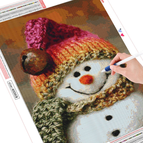 Adorable Christmas Snowman Diamond Art Full Square/Round Drill Rhinestones - Diamond Paintings Store