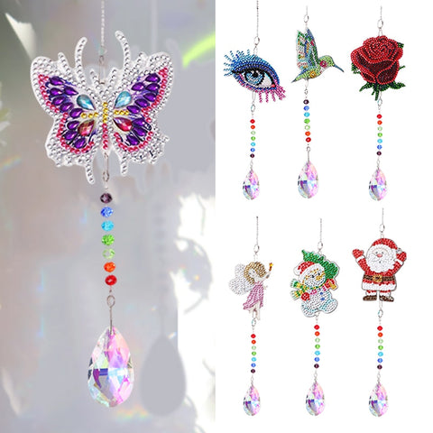 Sun Crystal Wind Chimes, DIY Diamond Pendant Hanging Art - Diamond Paintings Store