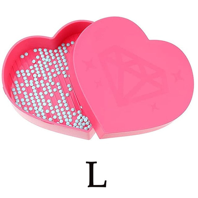 Heart-Shaped Diamond Painting Tray Box, Large Capacity Tray - Diamond Paintings Store