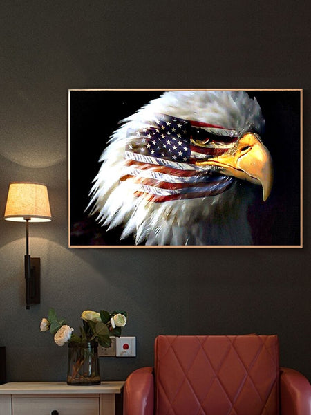 Eagle America Flag Diamond Artwork Patriotic Rhinestone Embroidery - Diamond Paintings Store