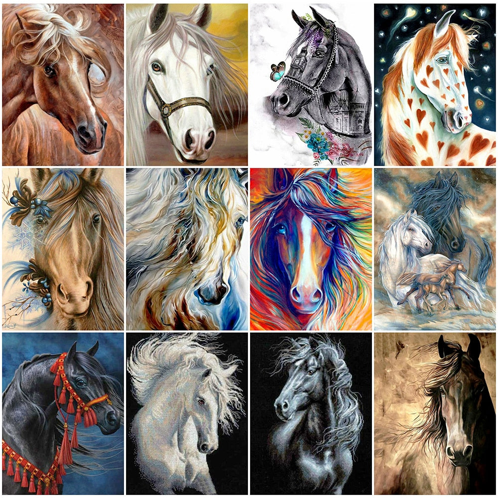 CHOSIGHT 5D Diamond Painting Horse Kit - DIY Paint with Diamond Art Indian  Round Full Drill Craft, Home Decor Embroidery Set with Canvas, Tools