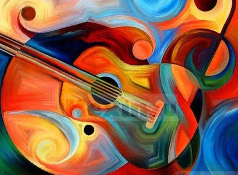 Diamond Paintings, Abstractionism Guitar, Diamond Painting Kit, Musical Diamond Painting