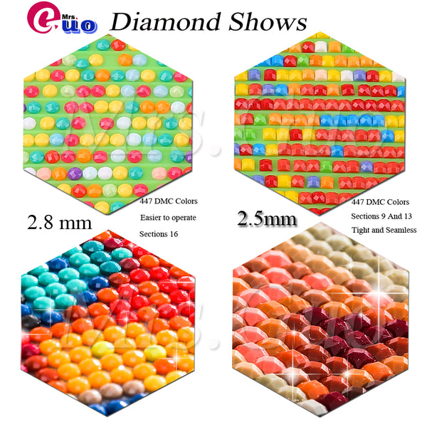 Diamond Paintings, Violin Girl, 4 Designs - Abstract Diamond Painting Kit, Full Round/Square Drill Diamonds