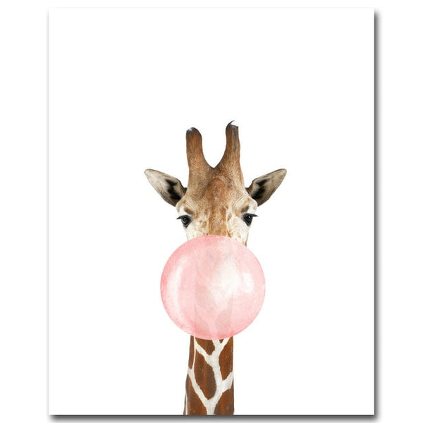NEW "Pink Bubble Gum Animals" Canvas wall art -Diamond Painting Kits, Diamond Paintings Store