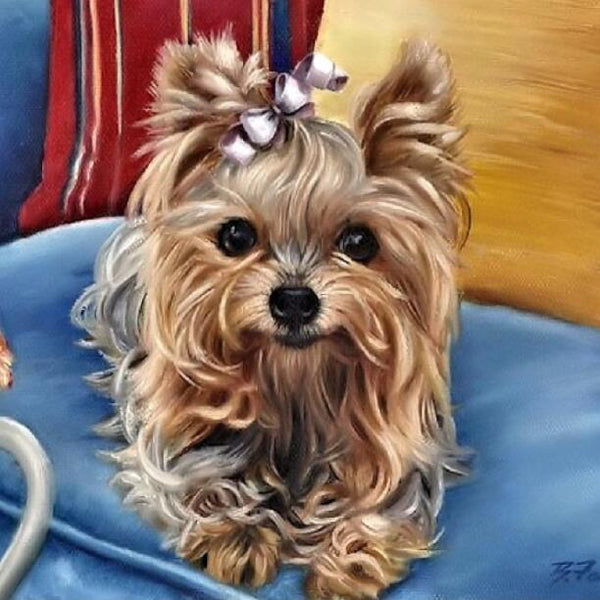 Dog Diamond Painting Cross Stitch | Teacup Terrier Diamond Painting Kit | Full Square 5D Diamonds | Puppy Tiny Dog -Diamond Painting Kits, Diamond Paintings Store