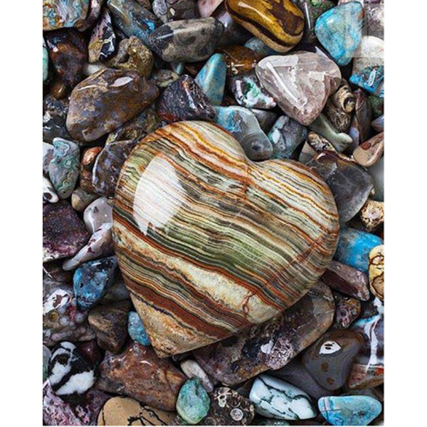 NEW - Heart-Shaped Stone Diamond Painting Kit, Cross Stitch Rhinestone -On Sale -Diamond Painting Kits, Diamond Paintings Store