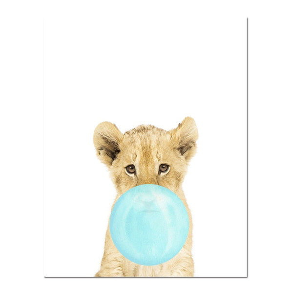NEW "Blue Bubble Gum" Baby Zebra, Giraffe, Canvas Art -Diamond Painting Kits, Diamond Paintings Store