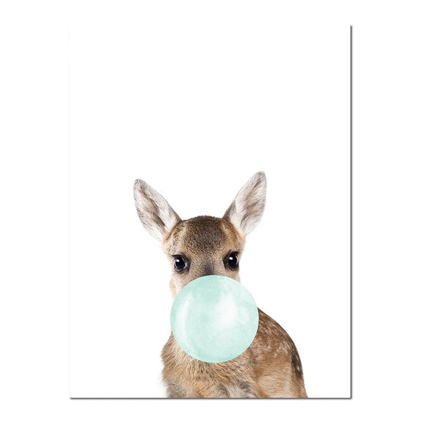 NEW "Blue Bubble Gum" Baby Zebra, Giraffe, Canvas Art -Diamond Painting Kits, Diamond Paintings Store