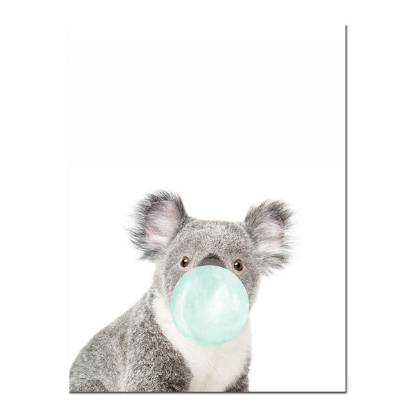 NEW "Blue Bubble Gum" Baby Zebra, Giraffe, Canvas Art -Diamond Painting Kits, Diamond Paintings Store