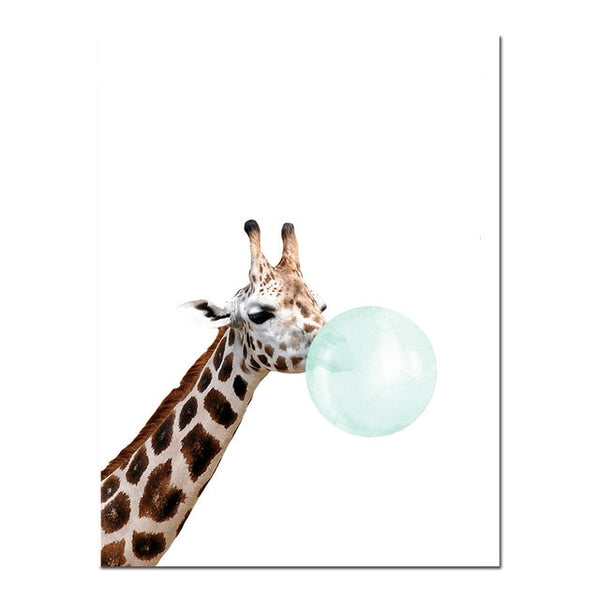 NEW "Blue Bubble Gum" Baby Zebra, Giraffe, Canvas Art -Diamond Painting Kits, Diamond Paintings Store