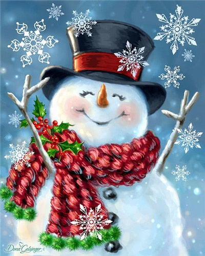 Diamond Painting, Merry Christmas Snowman -Diamond Painting Kits, Diamond Paintings Store