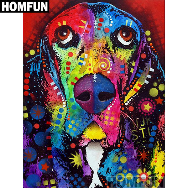 "Colorful dogs" Diamond Painting Kit, Round -or- Square 3D Embroidery Mosaic -Diamond Painting Kits, Diamond Paintings Store