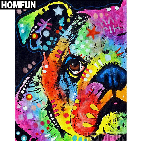 "Colorful dogs" Diamond Painting Kit, Round -or- Square 3D Embroidery Mosaic -Diamond Painting Kits, Diamond Paintings Store