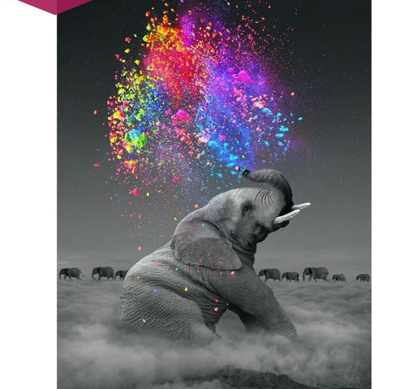 Diy Diamond Painting Elephant Color Splash -Diamond Painting Kits, Diamond Paintings Store