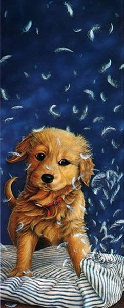 Playful Puppy | Dog Diamond Painting Kit | Full Round Drill 5D Rhinestones | DIY Animal Portrait -Diamond Painting Kits, Diamond Paintings Store