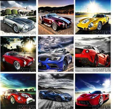 Collection Of Luxury Cars | Full Square/Round Drill 5D Diamonds | DIY Automotive Cross Stitch | Scenic Car Painting -Diamond Painting Kits, Diamond Paintings Store