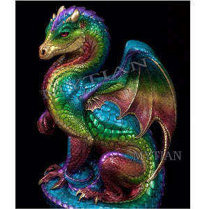 Colorful dragon, 5D diamond painting - Square or Round rhinestones -Diamond Painting Kits, Diamond Paintings Store
