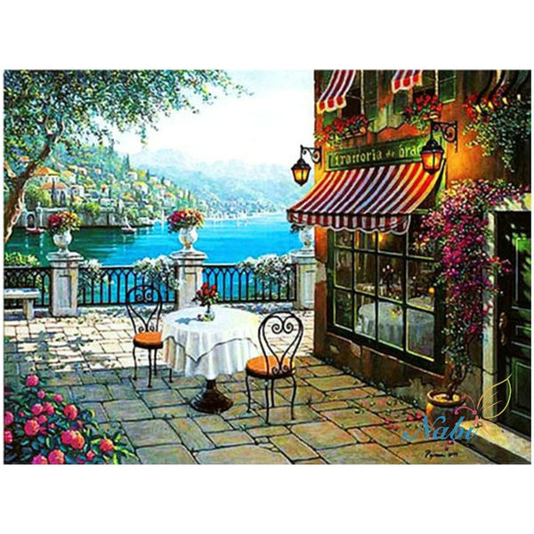 Intricate, Beautiful Seaside Town Diamond Painting Kits Available -24 Scenes to Choose From -Diamond Painting Kits, Diamond Paintings Store