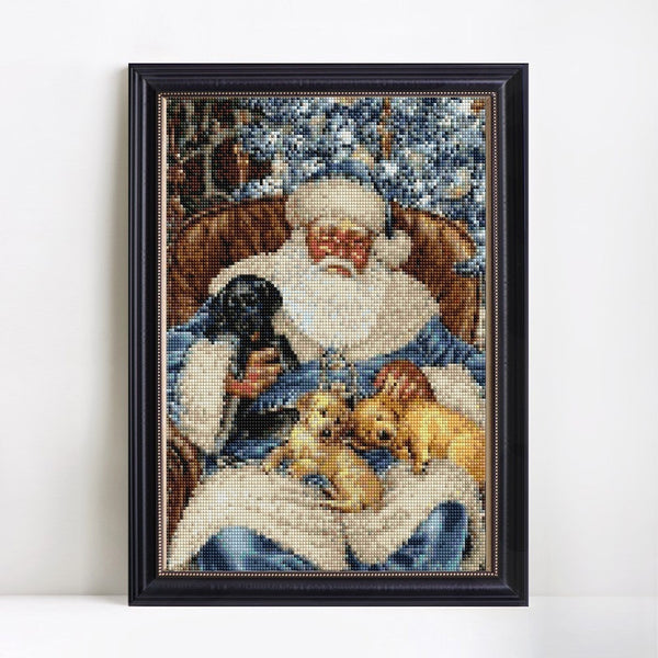 Santa's Pups! 5D Diamond Painting -Diamond Painting Kits, Diamond Paintings Store