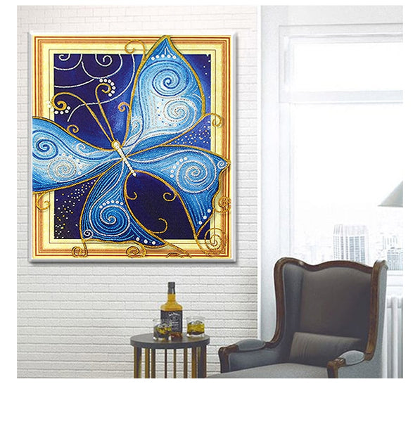 "Blue Butterfly" 5D Diamond Painting -Diamond Painting Kits, Diamond Paintings Store