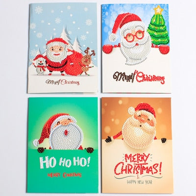 Mini Santa Claus, Merry Christmas Paper Greeting Postcards -Diamond Painting Kits, Diamond Paintings Store