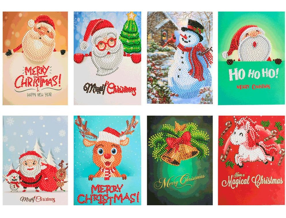 Mini Santa Claus, Merry Christmas Paper Greeting Postcards -Diamond Painting Kits, Diamond Paintings Store