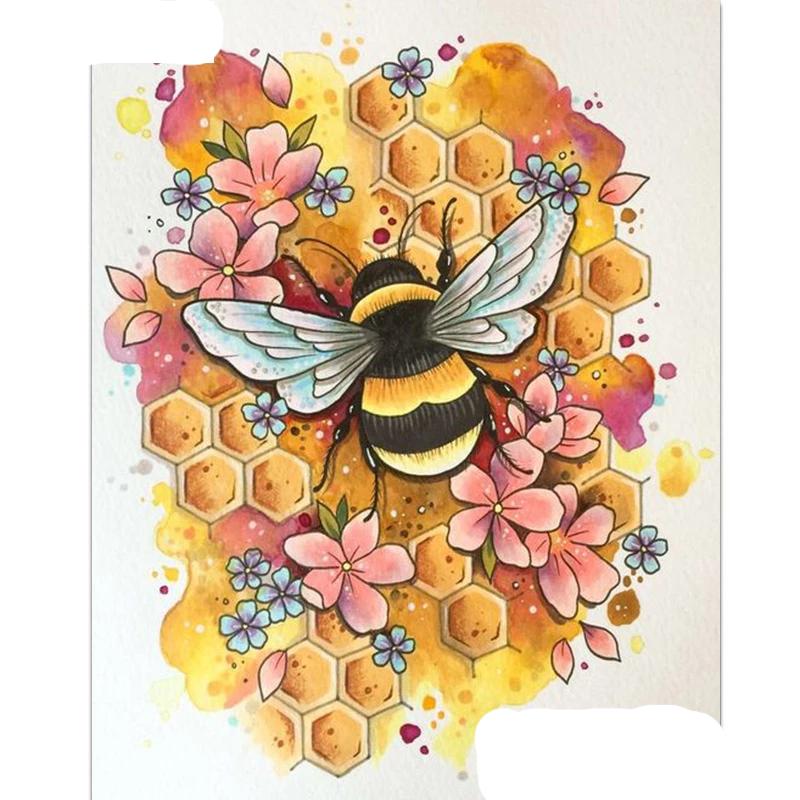 Flower bee Diamond Art Painting Kit, Round/Square Drill– Diamond