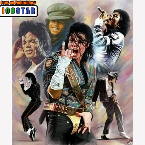 Michael Jackson Collectors Portrait 5D DIY Diamond Painting, Full Square / Round Drill Rhinestones Available -Diamond Painting Kits, Diamond Paintings Store
