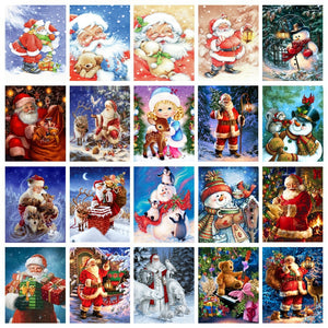 Santa With Present Sack | Christmas Diamond Painting | Full Round/Square Drill 5D Rhinestones | DIY Holiday Kit -Diamond Painting Kits, Diamond Paintings Store