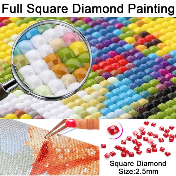 Santa With Spruce And Lantern | Christmas Diamond Painting | Full Round/Square Drill 5D Rhinestones | DIY Holiday Kit -Diamond Painting Kits, Diamond Paintings Store