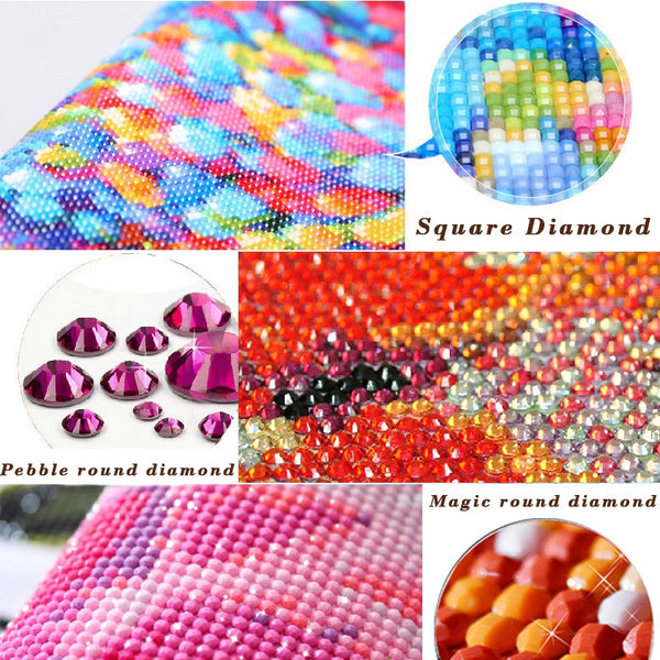 Abstract Floral Diamond Painting | Special Shape Diamond Painting | Magic Round - Pebble Round - Full Square Diamonds | DIY Diamond Kit -Diamond Painting Kits, Diamond Paintings Store