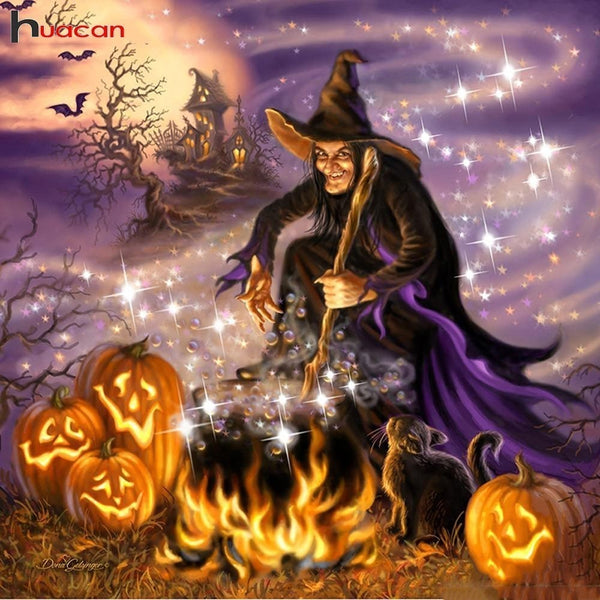 Halloween Witches Brew, Full Square Diamond Painting Kit. On Sale -Diamond Painting Kits, Diamond Paintings Store