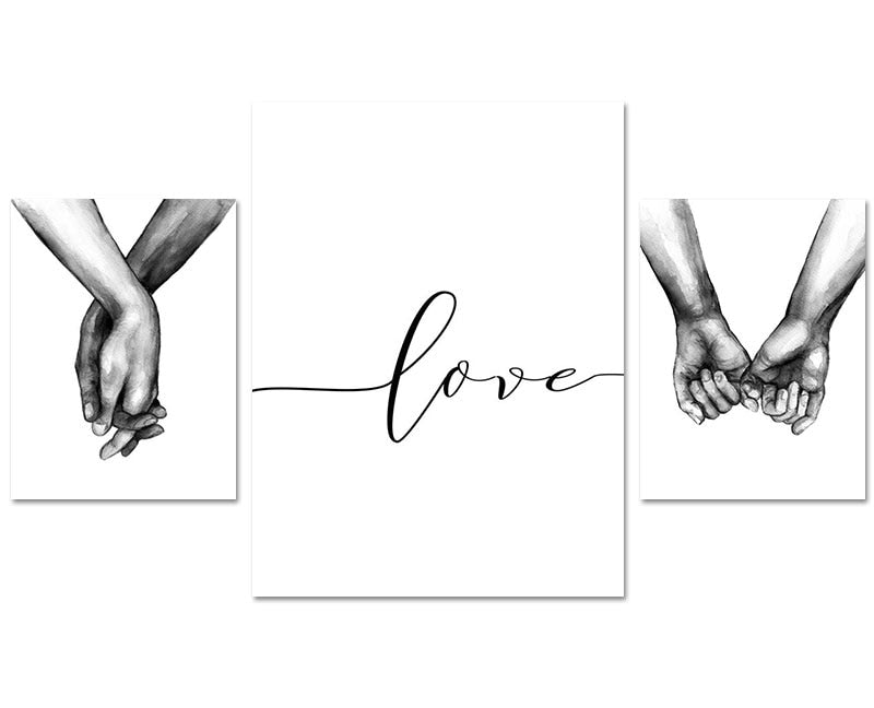 Holding Hands, Canvas Prints -Love Quote– Diamond Paintings Store