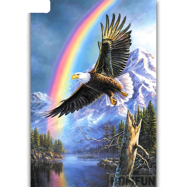 "Soaring Eagle Rainbow", 5D DIY Diamond Painting Kit, Full Square/Round Drill Rhinestones -Diamond Painting Kits, Diamond Paintings Store