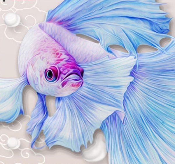 5D Diamond Painting "Blue Fish" Full Square Rhinestones on sale -Diamond Painting Kits, Diamond Paintings Store