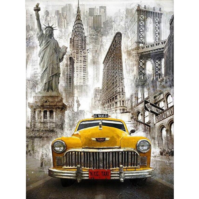 New York Taxi - Diy Diamond Embroidery Painting Kit. On Sale -Diamond Painting Kits, Diamond Paintings Store