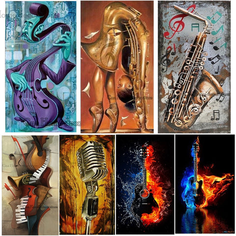 Musical Instruments, 5D Diamond Painting Kits - Collect All 8 Designs -Diamond Painting Kits, Diamond Paintings Store