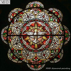 New - 5d DIY Diamond Painting - Stained Glass inspired "Medallion" -Diamond Painting Kits, Diamond Paintings Store