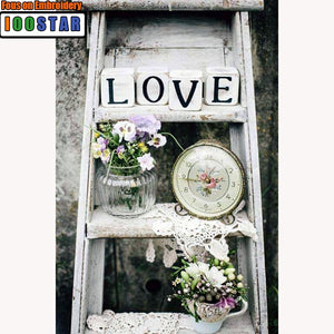 NEW White Washed Step Ladder Love, Full Square/Round Diamond Painting Art - Needlework Embroidery -Diamond Painting Kits, Diamond Paintings Store