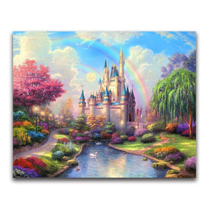 Colorful Castle Rainbow, 5D Diamond Painting Kits | Full Square / Round Drill Rhinestone Mosaic Diamond Art -Diamond Painting Kits, Diamond Paintings Store