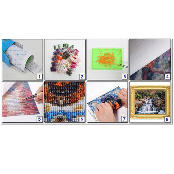 5 Panel Scenic Diamond Painting | Chicago Rhinestone Embroidery | Full Square Drill Cross Stitch | Cityscape -Diamond Painting Kits, Diamond Paintings Store