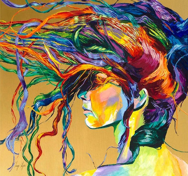 NEW Abstract Diamond Painting | DIY Diamond Painting | Full Square/Round Drill Rhinestone | Colorful Women Rainbow Hair -Diamond Painting Kits, Diamond Paintings Store