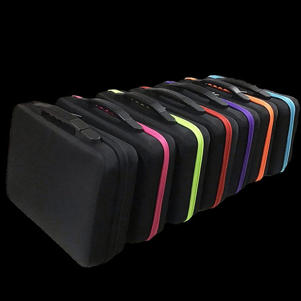 Diamond Storage Cases | 7 Colors Available | 30/60 Container Options | Black Zipper Cases With Colored Stripe -Diamond Painting Kits, Diamond Paintings Store